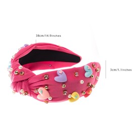 scicent Headbands for Women Fashion Hairbands for Wedding Pearl Jeweled Beaded Embellished Hair Band Knotted Handmade Head Bands for Party - 26327