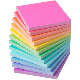 Mr. Pen- Sticky Notes, 3”x3”, 12 Pads, 600 Sheets, 12 Vibrant Color Sticky Notes 3x3, Back to School Supplies