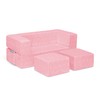 Delta Children Sleeper Convertible Play Sofas, 3 Piece Set, Pink