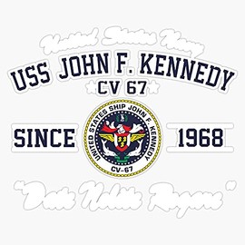 HOF Trading USS John F. Kennedy Vinyl Sticker Waterproof Decal Laptop Wall Window Bumper Sticker 5"