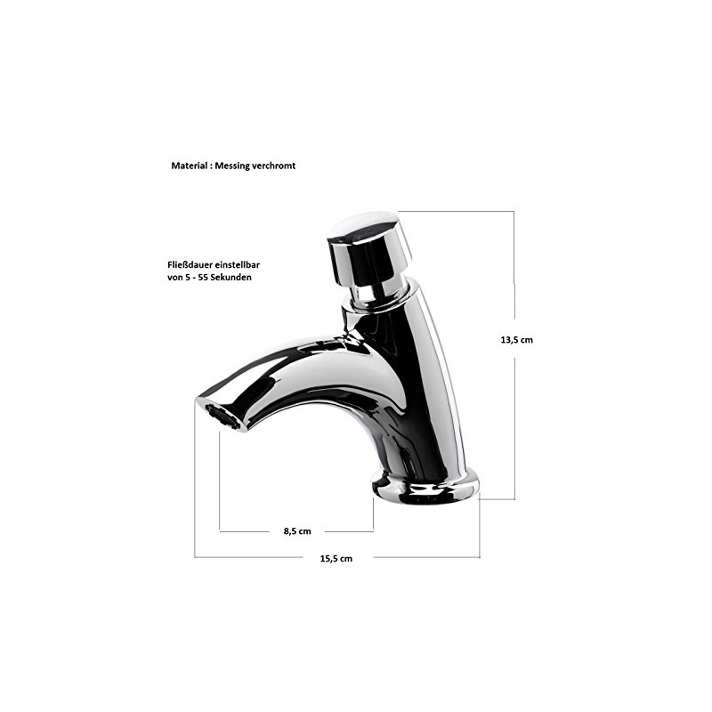 Sanixa MC2014 Washbasin Tap Time-Controlled Self-Closing Cold Water Mixer Tap