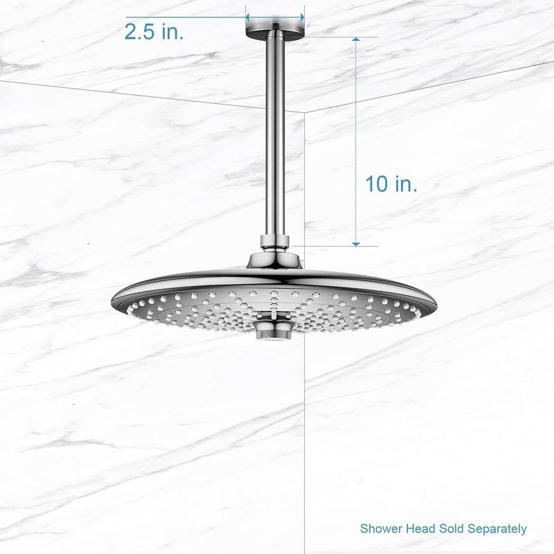 OFFO Shower Arm with Flange, 10 in Ceiling Mount Replacement