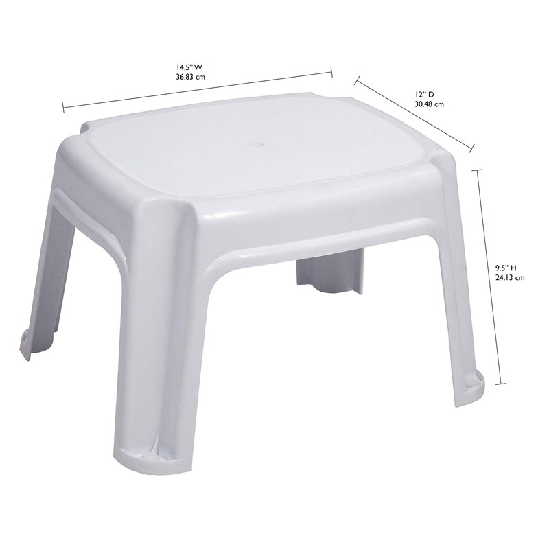 Gracious Living 9.5-Inch Tall, Sturdy Non Slip Plastic Single Level