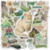 50pcs Aesthetic Green Stickers, Waterproof Die-Cut VSCO Sticker Bundle for