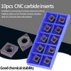Akozon 10pcs CNC Carbide Chip Insert Blade Cutter Lathe Turning