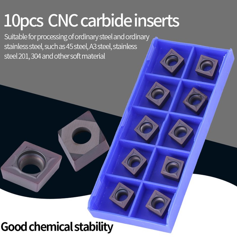 Akozon 10pcs CNC Carbide Chip Insert Blade Cutter Lathe Turning