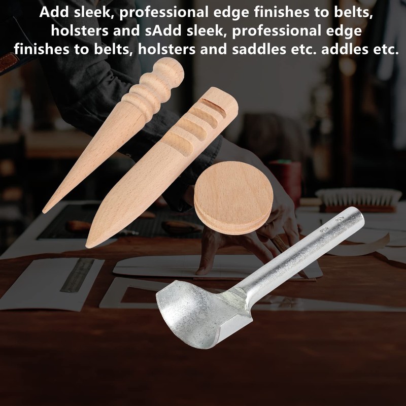 mosegor 9 PCS Half-Round Cutter Punch with 3 PCS Wood
