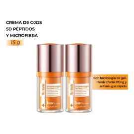 PAPA FEEL Contorno de Ojos Antiarrugas 5D 15g X2 Anti Edad | Con Péptidos, Ácido Hialurónico y Colágeno | Efecto Tensor | Ideal para Piel Sensible y T
