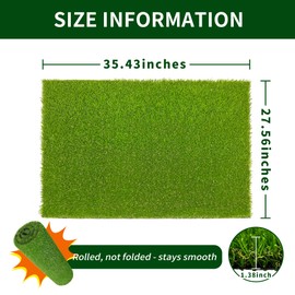Paistao Artificial Grass for Dog Training 27.5" x 35.4" Professional Pet Pee Pad with Drainage Holes Indoor Mat Reusable Fake Turf Dog Potty Patio Outdoor Rug