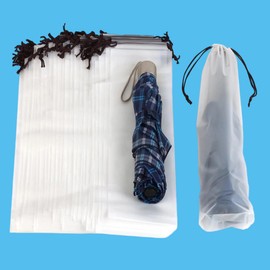 XINSHEYE Folding Umbrella, Case, Umbrella Case, Umbrella Case (Pack of 20), 5.1 x 13.0 inches (13 x 33 cm), Drawstring Bag, Waterproof, Transparent Vinyl, Lightweight, Umbrella Storage, Convenient to