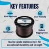 Reaction Tackle Weighted Stainless Steel Trolling Line 45LB- Premium Weighted