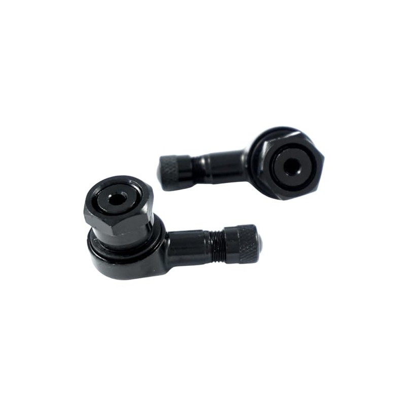 Felgenfactory 2x Motorcycle Aluminium Angle Valve Black 11.3 mm Valves