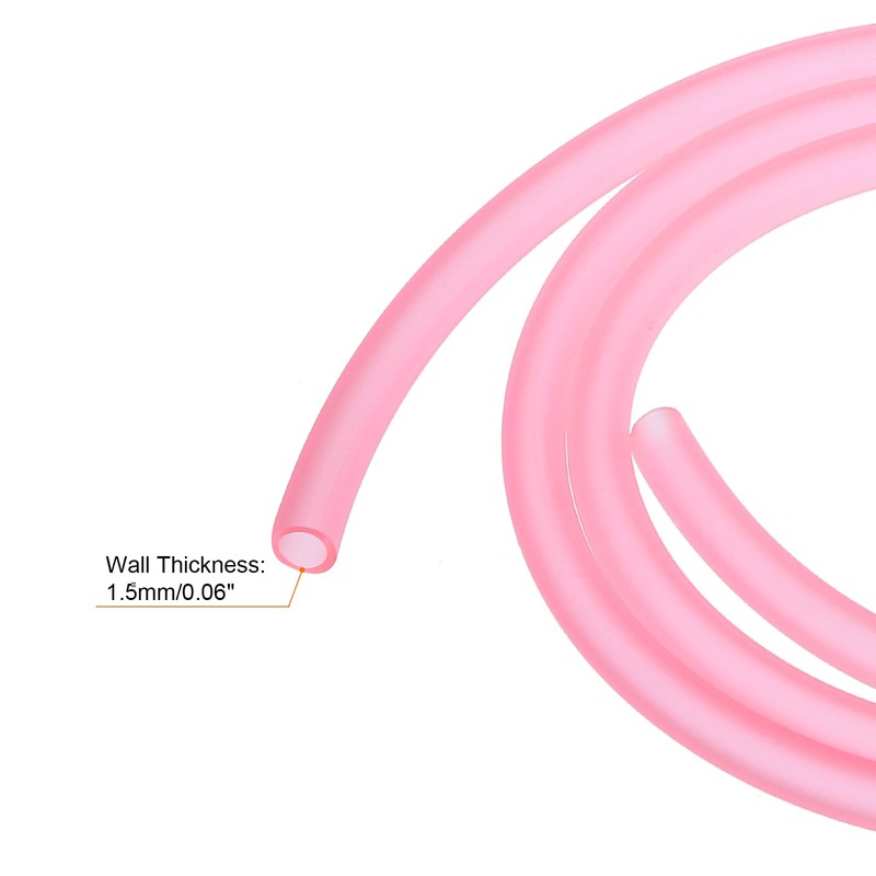 sourcing map PVC Petrol Fuel Line Hose 5mmx8mm 1m Pink