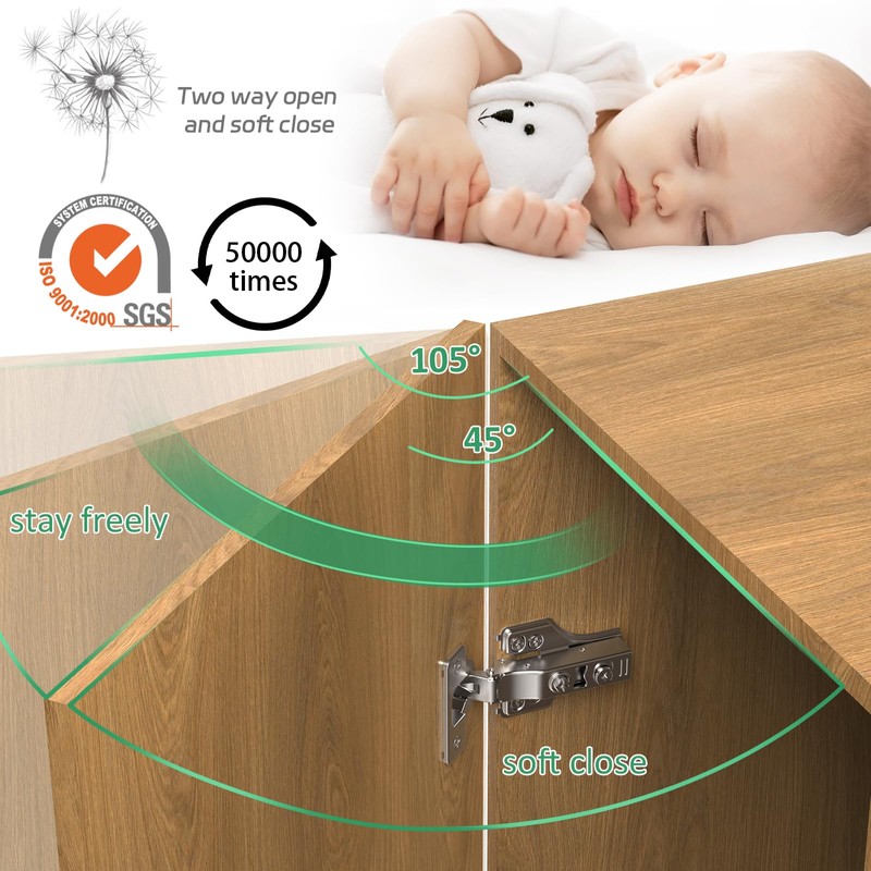 COSYCOVE 2 Pairs 4 Packs Full Overlay Soft Close Cabinet
