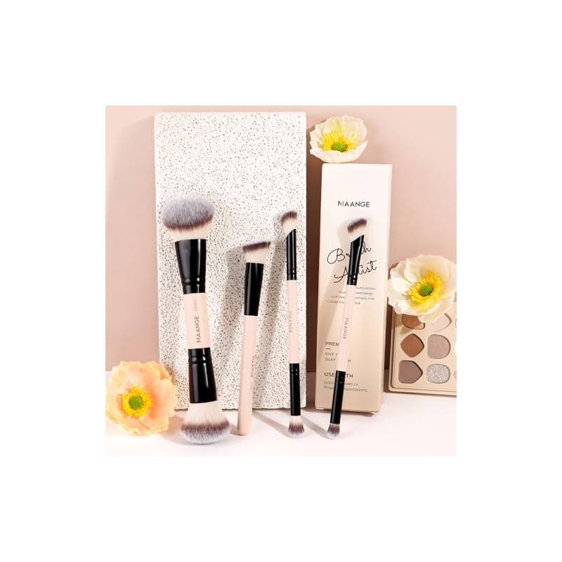 MAANGE Set de Brochas para Maquillaje 4PCS Brochas de Maquillaje