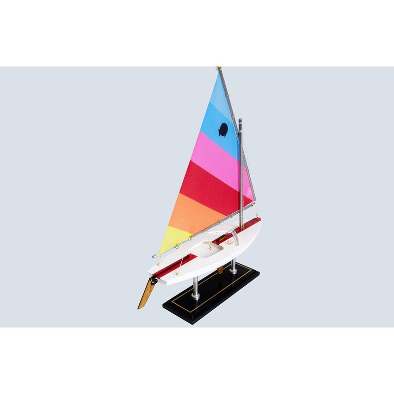 LK Wooden Sunfish Model Sailboat Decoration 16"-2