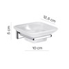 Gedy Colorado Soap Dish, Stainless Steel, Cromall and Frosted Glass,