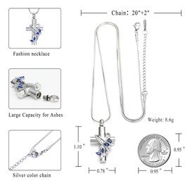 Cremation Jewelry For Ashes Pendant Necklaces - Butterfly Cross Urn Necklace for Ashes Men Women Cremation Jewelry Ashes Pendant for Human Memorial Ash Jewelry