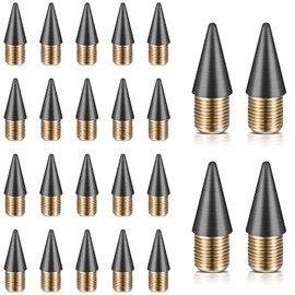pakio 24 Pcs Eternity Pencils Replaceable Refillable Infinite Pencils Replaceable Graphite Nib Metal Inkless Writing Pen Eternity Replacement Head Pencil Writing Head