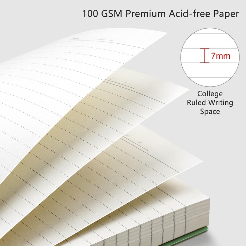 RETTACY Notebook A4 Lined, Lightweight Ring Binder, Diary 55 Sheets