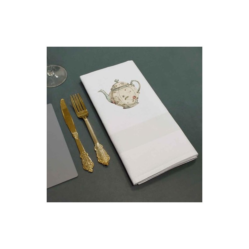 'Floral Teapot' Cotton Napkin/Dinner Cloth (NK00038743)