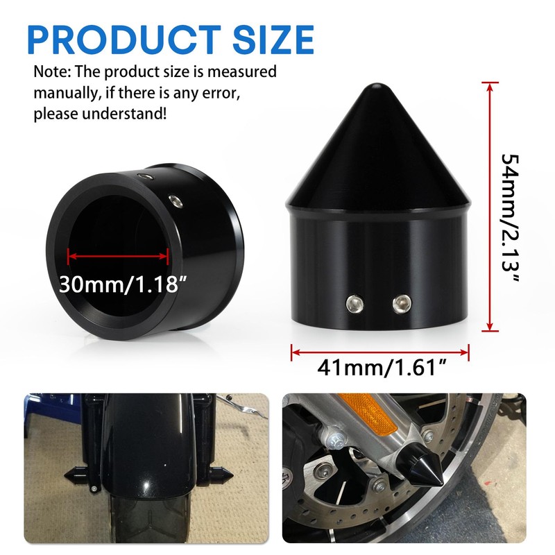 Front Axle Caps, PSLER Motorcycle Front Axle Nut Cover Cap