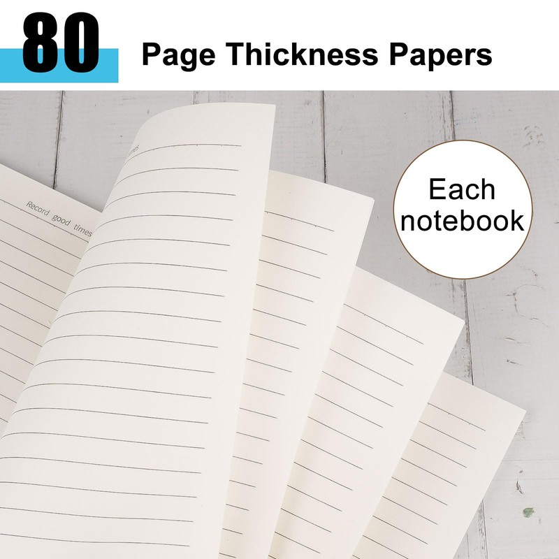 Tikplus A5 Lined Notebook, 2 Pack, 80 Sheets, Lined Paper