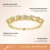PCY 14K Gold Plated Rings,Lucky Six Diamonds Gold Rings for