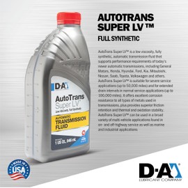 D-A LUBRICANT COMPANY 54585, Autotrans Super LV Full Synthetic Automatic Transmission Fluid (ATF), 6 Gallon