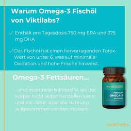 Premium Omega-3 Fish Oil Capsules - Highly Concentrated with Optimal EPA/DHA Ratio - Fresh from Norway & Free from Fishy Taste - High Bioavailability for Best Absorption - 100% Pure Quality