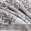 DJY Boho Quilt Set King Size Taupe Patchwork Striped Bedspread