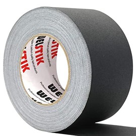 Cinta adhesiva Welstik para el piso, para cables, tiros de televisión, escenarios de teatro, diseño interior, sin residuos, no reflectante, Negro, 3"X 60 Yards