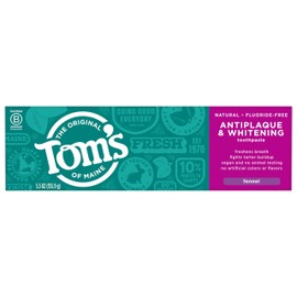 Tom's of Maine Fluoride-Free Antiplaque & Whitening Natural Toothpaste, Fennel, 5.5 oz. 2-Pack