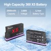 PoweLyt 360 X5 Battery 2 Packs 2800mAh High Capacity Waterproof