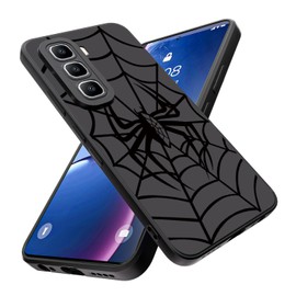 Funda para Infinix Hot 60 Pro 4G, Ultrafina Flexible Suave TPU Silicona Negro Carcasa con Araña Dibujos, Antigolpes Anti-arañazos Protectora Case para Infinix Hot 60 Pro 4G