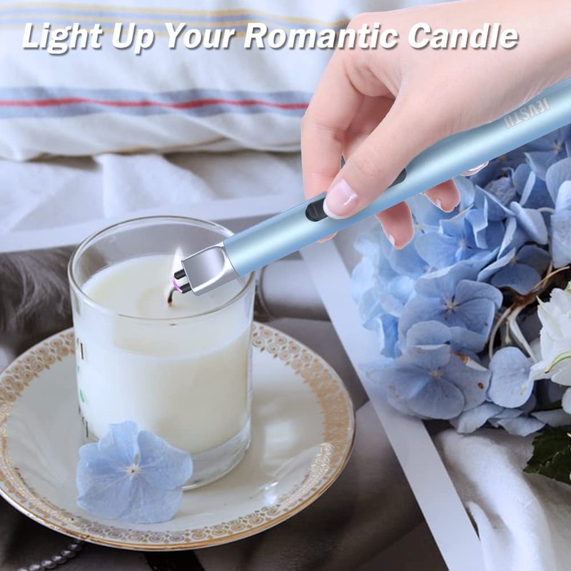 Candle Lighter, Electric Lighter Rechargeable USB Lighter, Arc Windproof Flameless