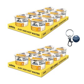 Quaker Oat So Simple Golden Syrup Porridge Pots, 8 x 57G x 2 Pack with Key Ring(Total 16 Pots)