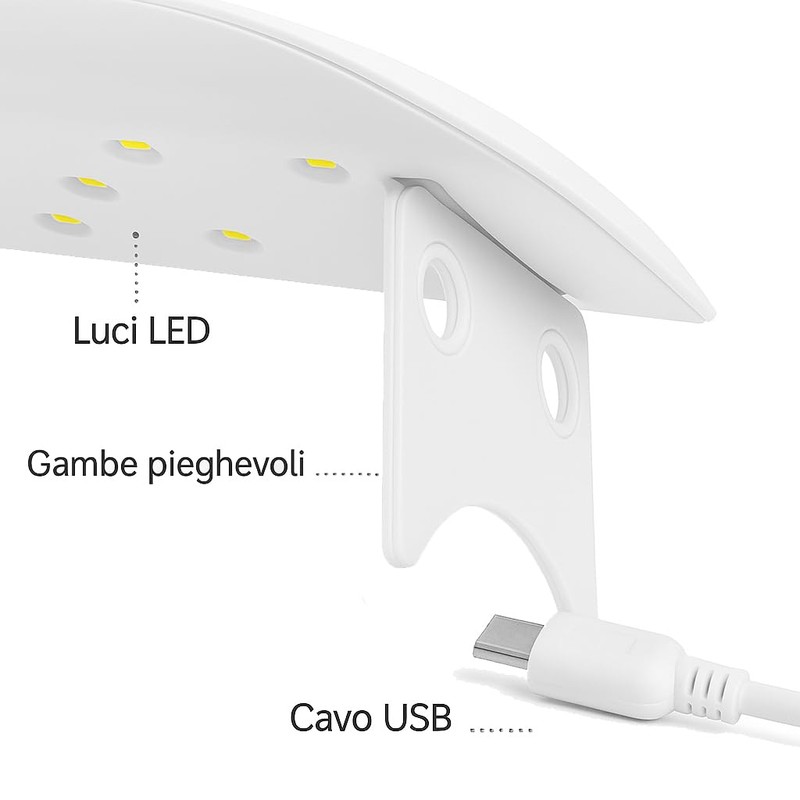 Lampada UV LED per Unghie 6W Asciuga Smalto Semipermanente e