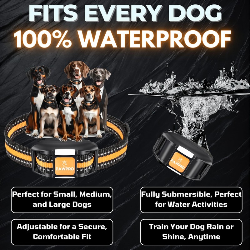 Dog Shock Collar with Remote, Unmatched 4-Mile Range, Night-Light Mode,