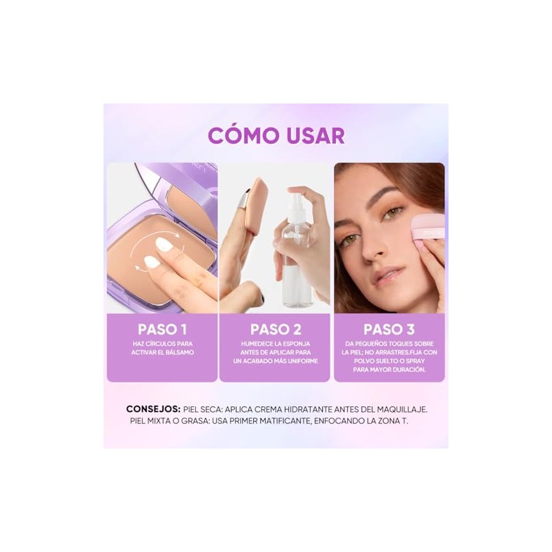 Base Maquillaje Cremosa Matte Alta Cobertura Larga Duración 12h Resistente