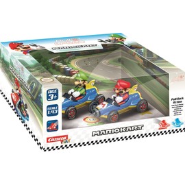 Carrera Pull & Speed I Mario Kart™ - Mach8 Twin Pack I Wind-Up Car Racing Car I Pull and Speed Car with Pull-Back Motor I For Boys and Girls from 6 Years & Adults I Racing Track