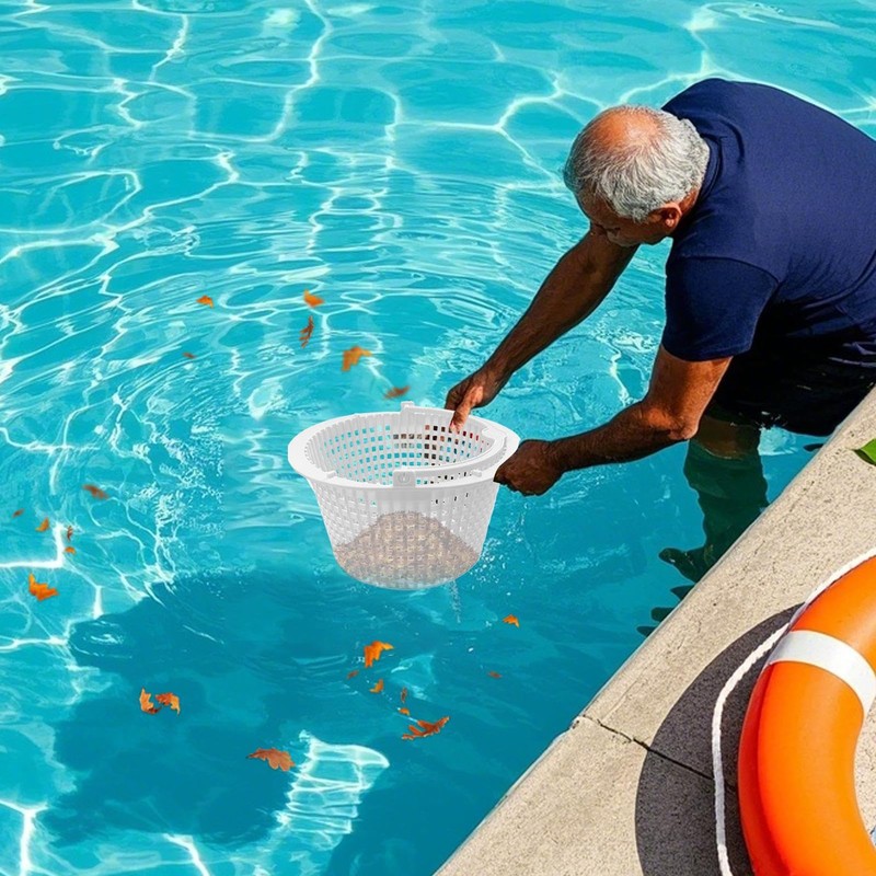 Pool Skimmer Basket - Anti-Clogging Filter | Handle Equipped Pool