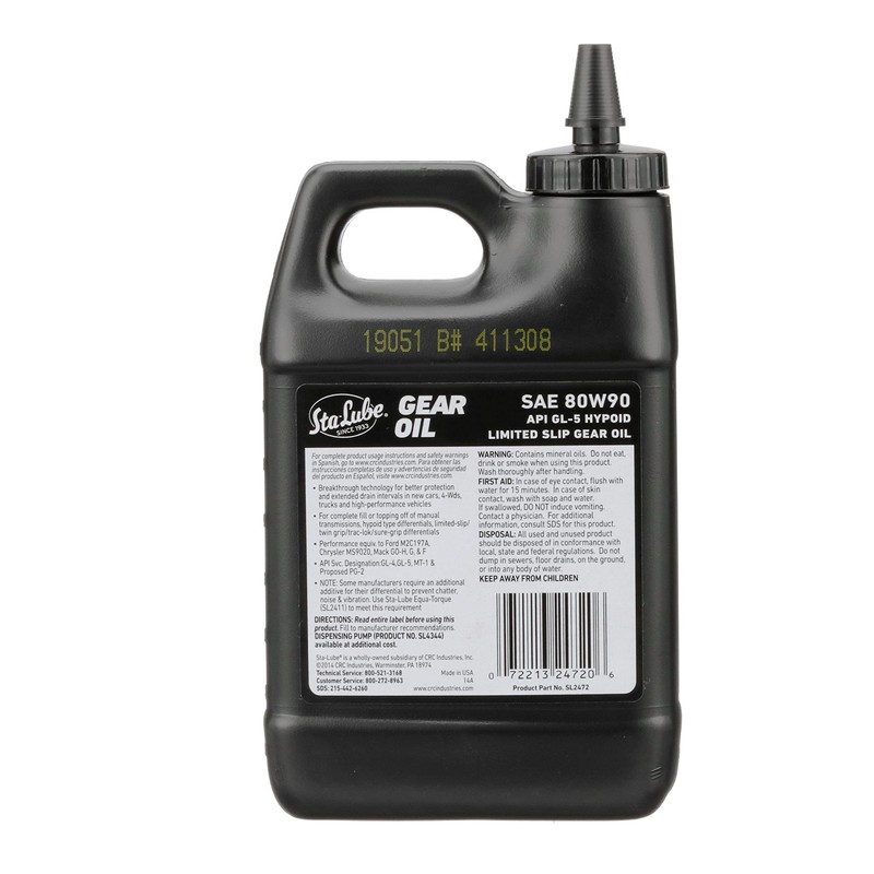 CRC SL2472 API/GL-5 Plus New Generation Limited Slip Gear Oil,