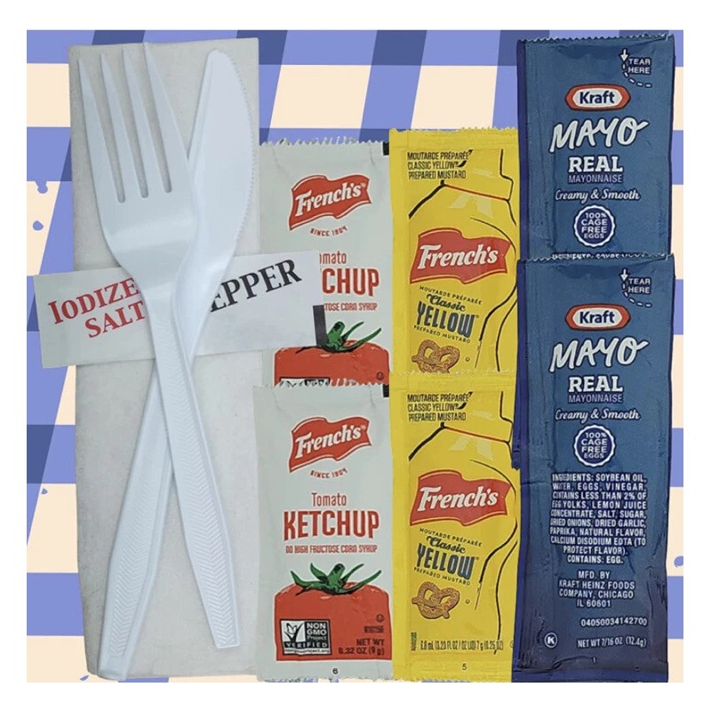 Picnic Kit Bundled with Salt & Pepper Mustard Mayo Ketchup