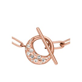 Purelei® Night Sky Necklace - Statement Necklace with Moon Pendant & Crystal Stars - 45 cm - 18K Gold Plated, Rose Gold Plated or Stainless Steel - Toggle Clasp - Sparkling & Powerful, Stainless Steel