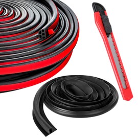 52.5Ft Car Door Rubber Seal Strip Double Layer Rubber self Adhesive 5 Hole Automotive Weather Stripping Self Adhesive Automotive Door Soundproofing Weather Stripping for Car Door Hood Tailgate