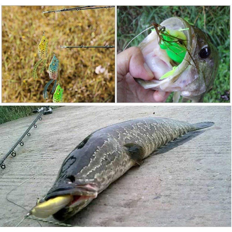Goture 9pcs 55cm Frog Lures Set Soft Lures Frog Lures