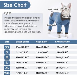 DENTRUN Cat Recovery Suit, Cat Onesie for Cats, Spa Recovery Suit for Women and Men, Surgical Cone Alternative Shirts for Cats, Cats Only