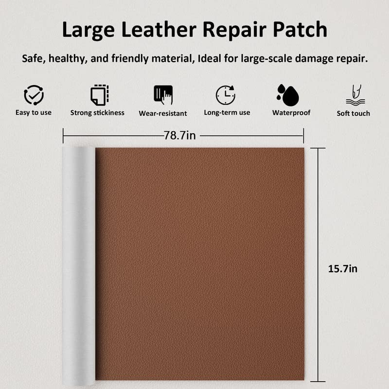 MICTER Large Leather Repair Patch for Furniture, 15.7x78.7in Leather Tepair