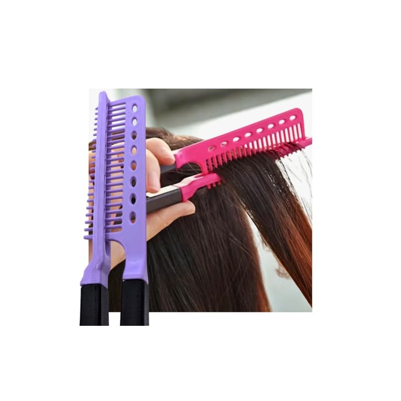 Peine Alaciador Azul para Planchar Cabello Tenaza Estilista Profesional Herramienta